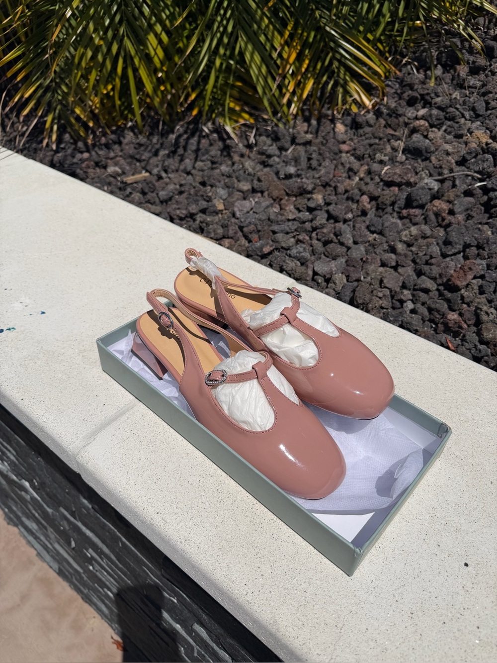 C. Paravano Pink Slingback Patent Ballet Flats